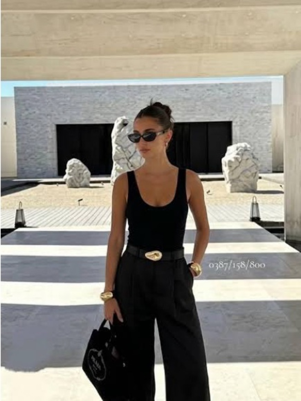 Zara Black Scoop-Neck Wide-Leg Jumpsuit